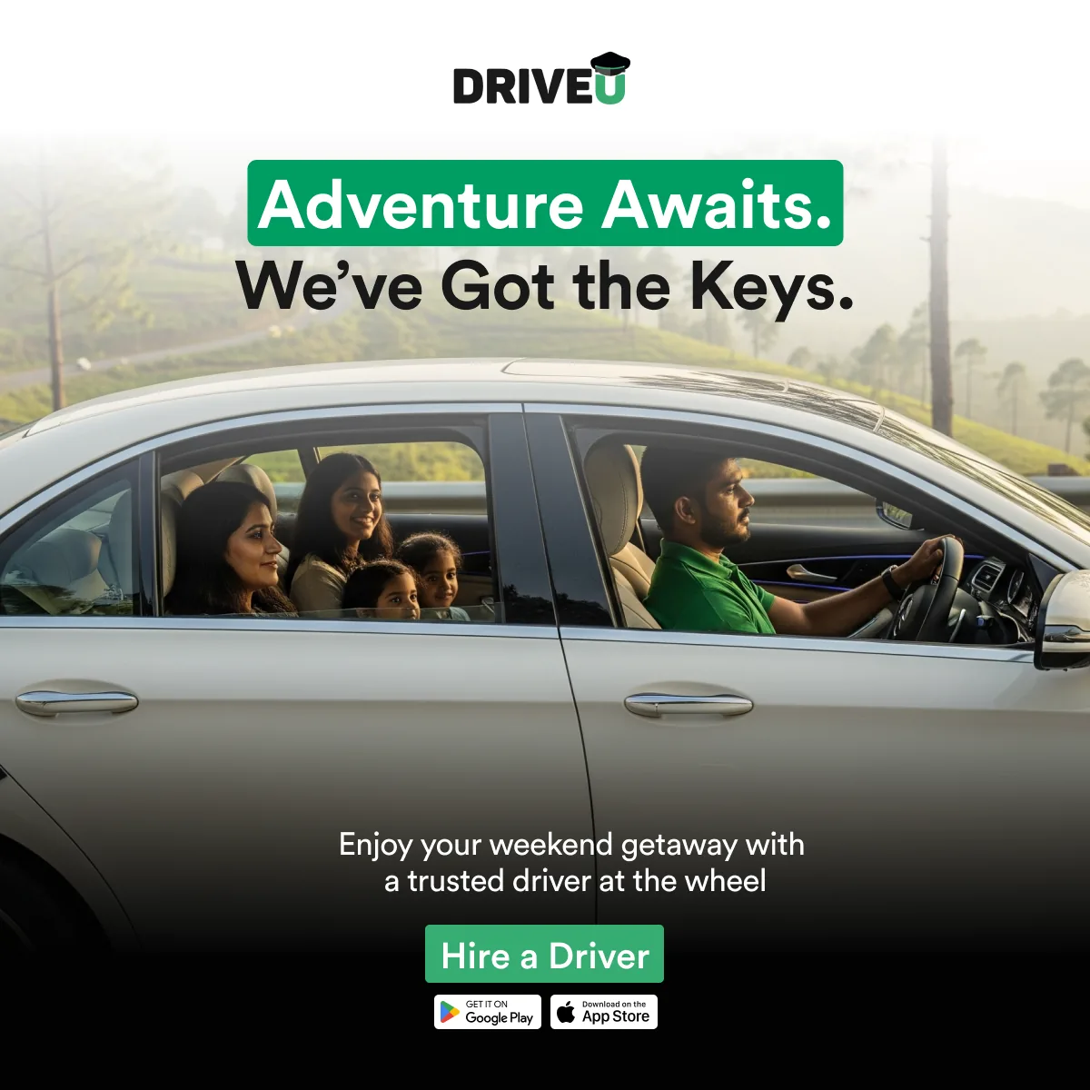 DriveU weekend getaway performance ad