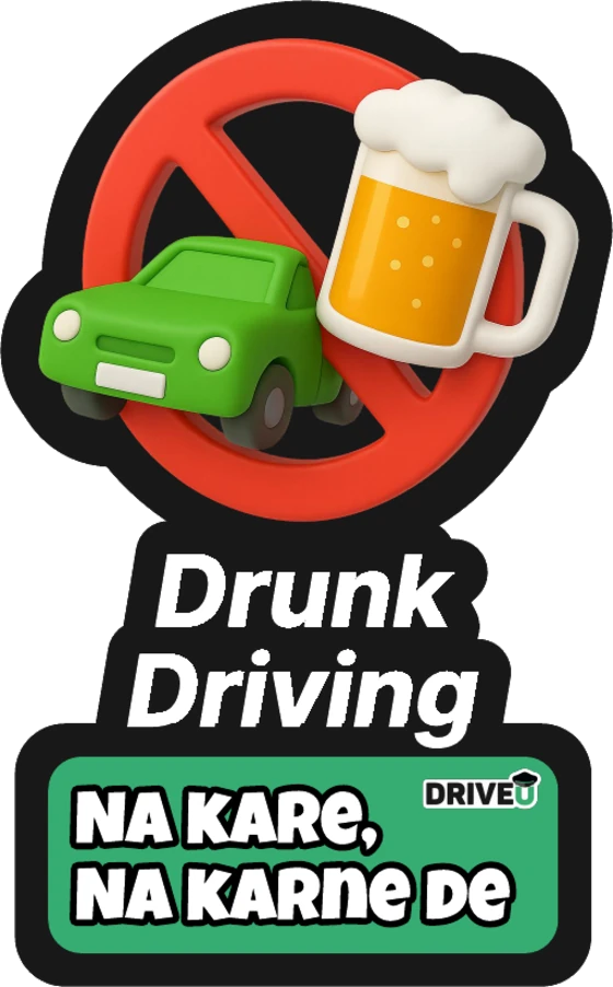 DriveU drunk driving die-cut cab sticker
